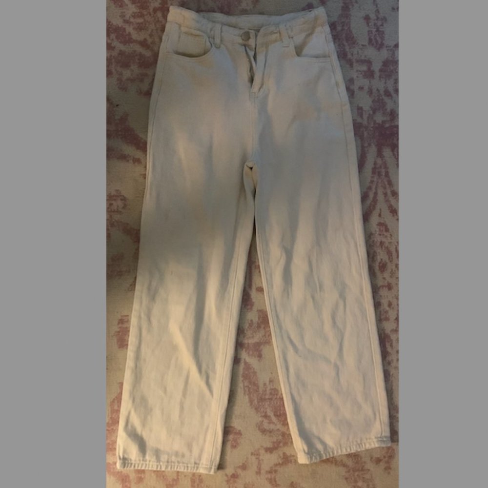 Girls High Waisted Wide Leg Jeans, Size: 13-14